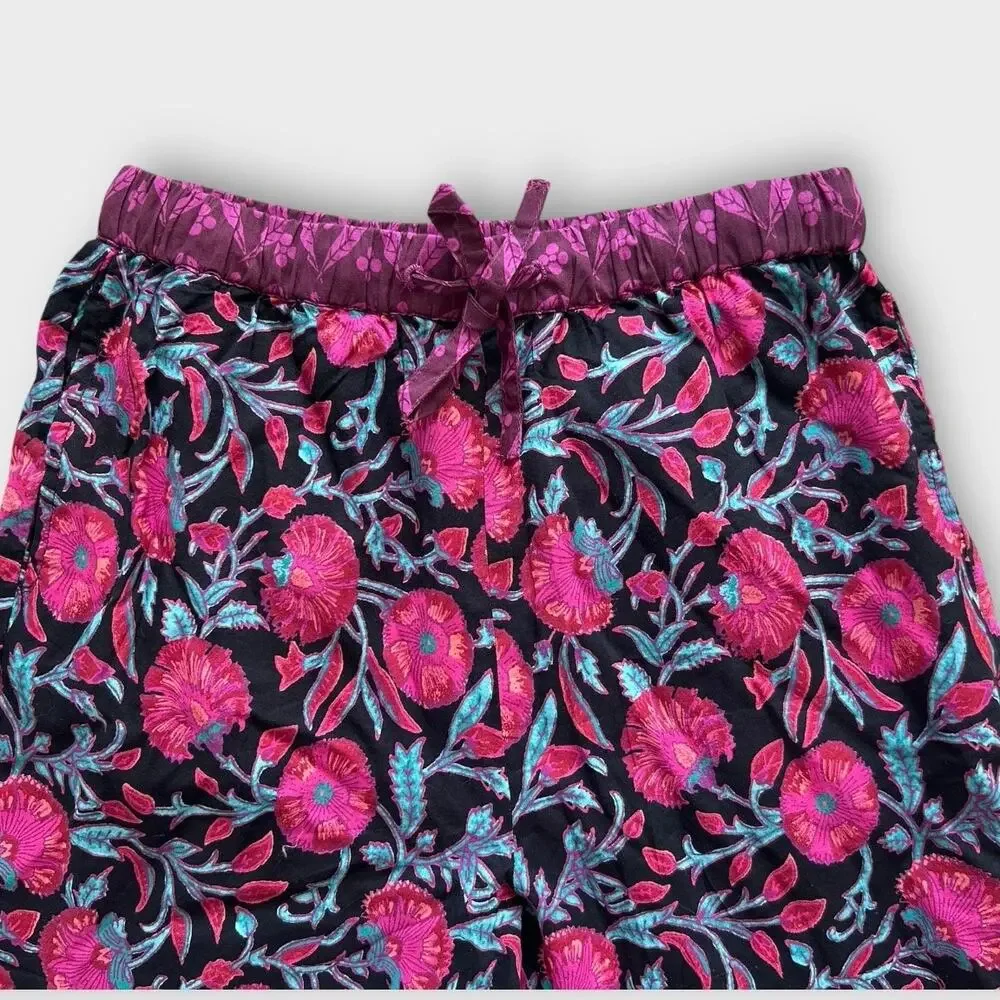 Sundance Leia Elastic Waist Pull On Floral Shorts Magenta Purple Womens XXS Boho